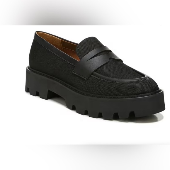 FRANCO SARTO BALIN 2 PLATFORM LOAFERS BLACK SIZE 6 MEDIUM NEW - Picture 1 of 9